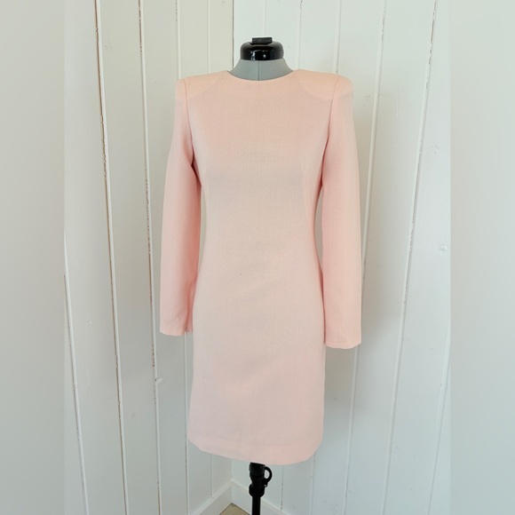Alexander McQueen Pale Pink Structured Crepe Dress - Picture 1 of 16